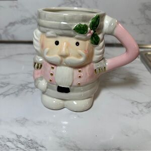 Nutcracker Ceramic Mug with Pink and Green Accents